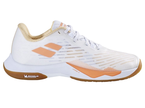 Chaussures indoor BABOLAT femme SHADOW TOUR 5 White/Yellow