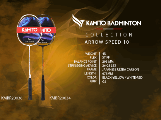 Raquette de badminton KAMITO ARROW SPEED 10 4U (non cordée)