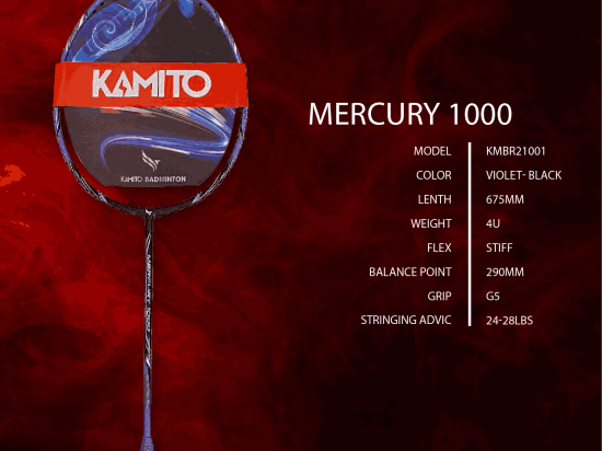 Raquette de badminton KAMITO MERCURY 1000 4U (non cordée)