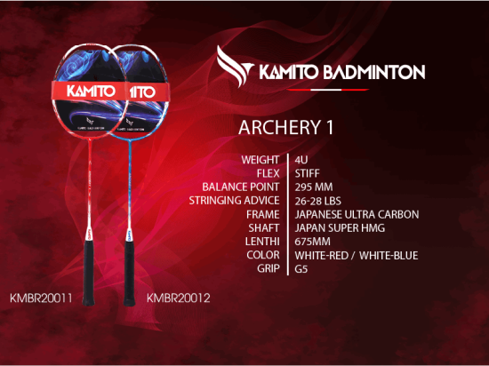 Raquette de badminton KAMITO ARCHERY 1 4U (non cordée)