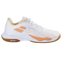 Chaussures indoor BABOLAT femme SHADOW TOUR 5 White/Yellow