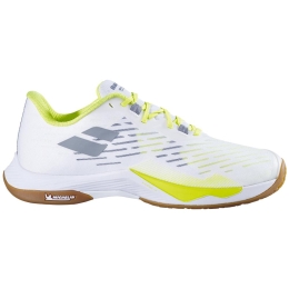 Chaussures indoor BABOLAT homme SHADOW TOUR 5 White/Lime