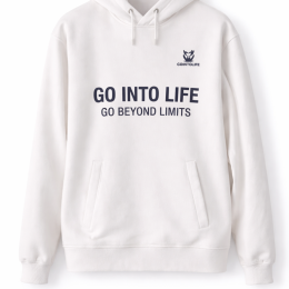 Hoodie GO INTO LIFE unisexe Blanc – Lifestyle sportif